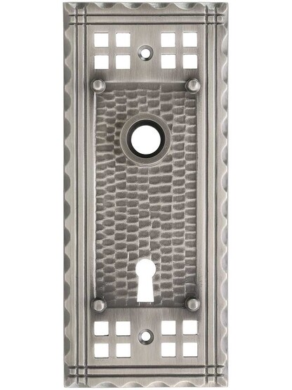 Pasadena Forged-Brass Back Plate with Keyhole in Antique Pewter.
